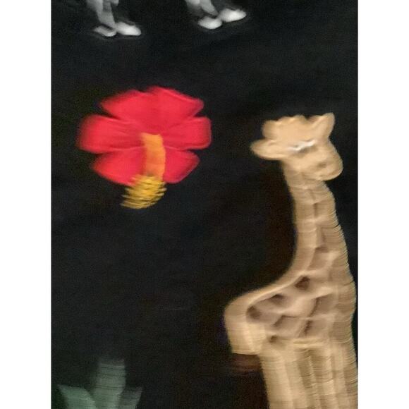 Vintage Bechamel Cardigan PL Embroidered Jungle Animal Zoo Safari Short sleeve - Picture 3 of 4